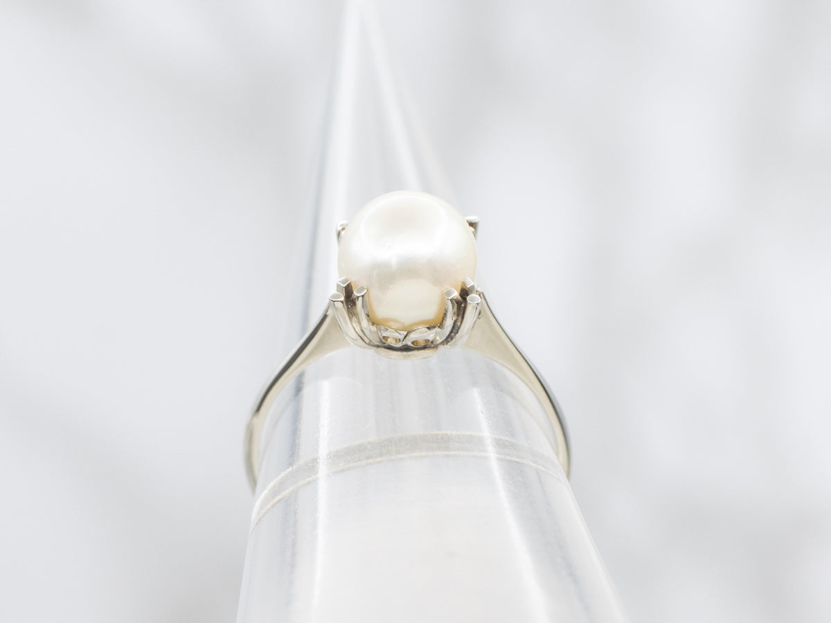 Saltwater Pearl Solitaire Ring