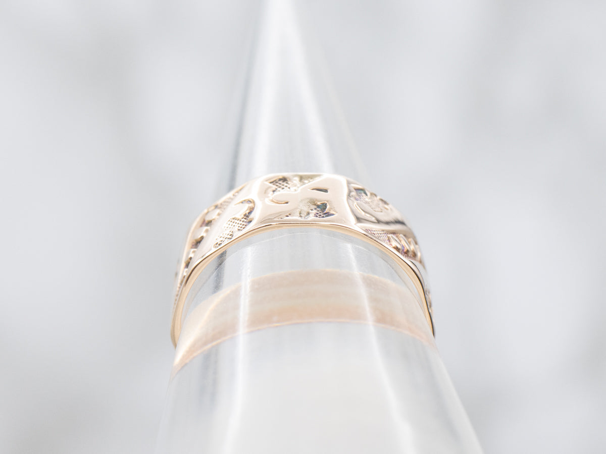 Antique Rose Gold Patterned Cigar Band