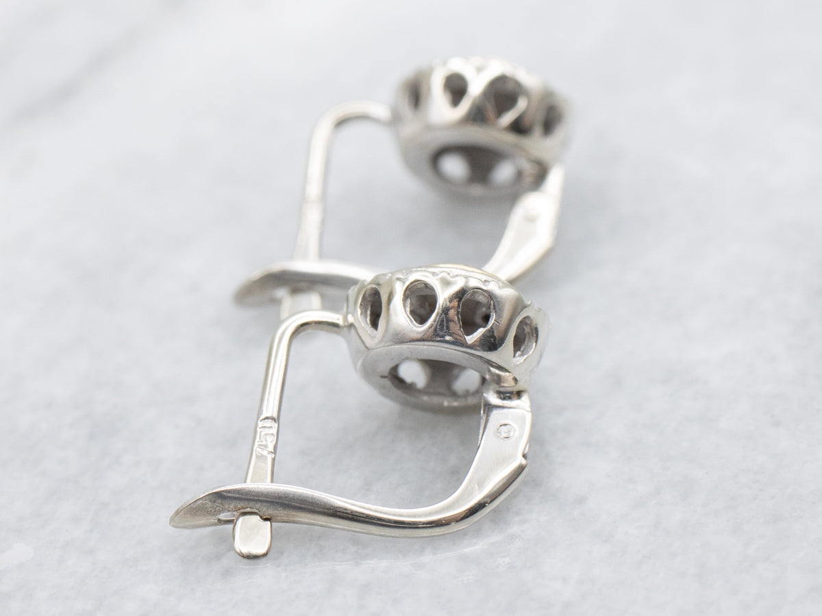 Gold Star Blue Enamel Drop Earrings