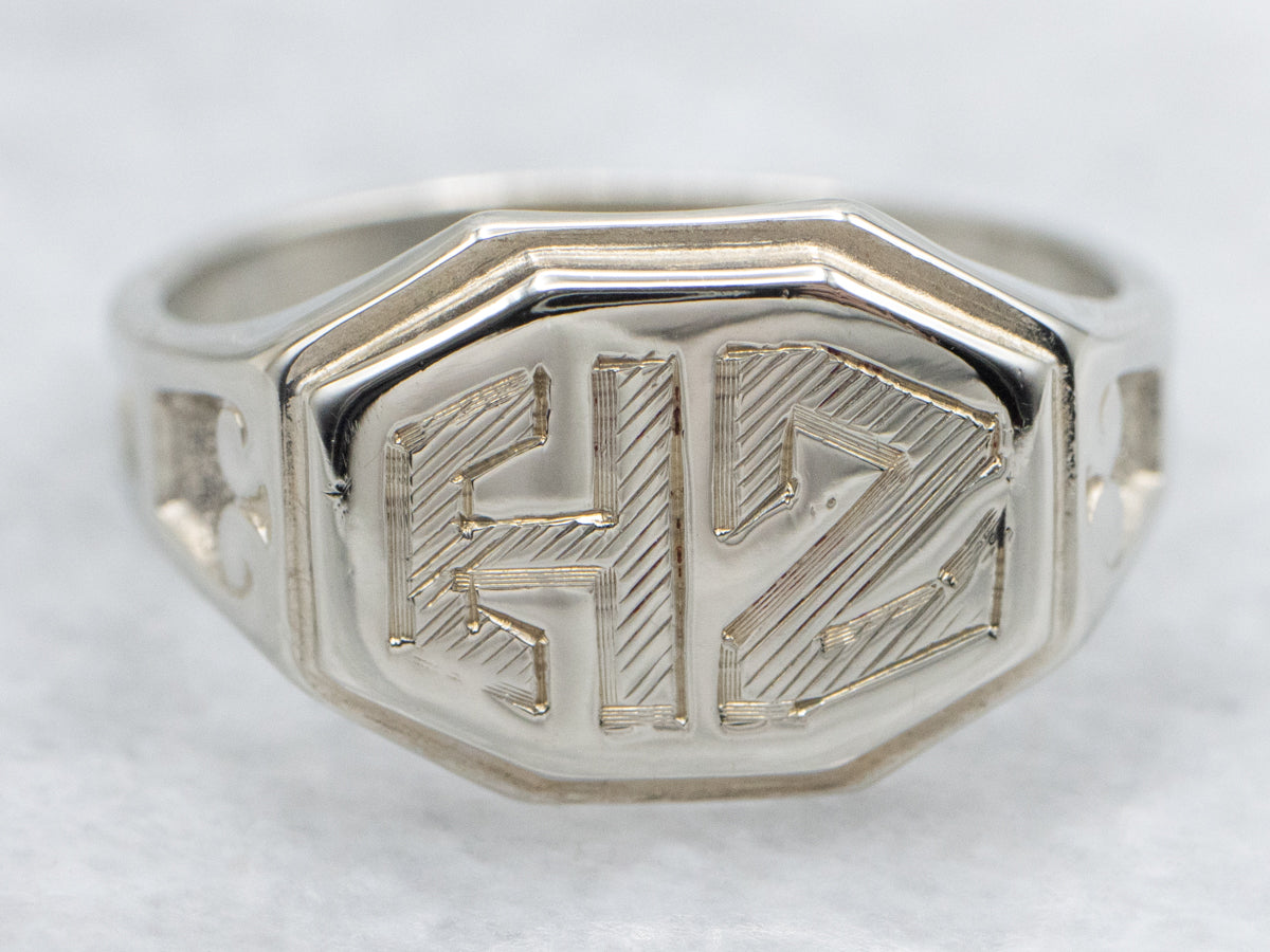 Antique Ostby and Barton "HZ" Monogrammed Signet Ring