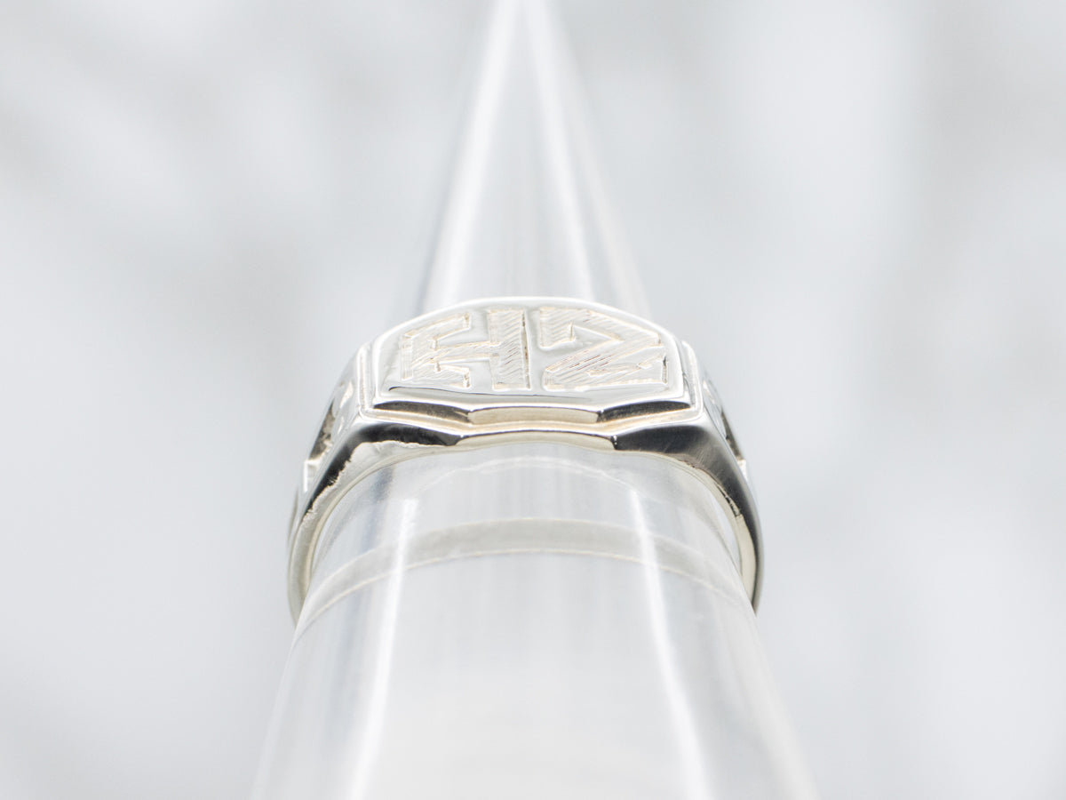 Antique Ostby and Barton "HZ" Monogrammed Signet Ring
