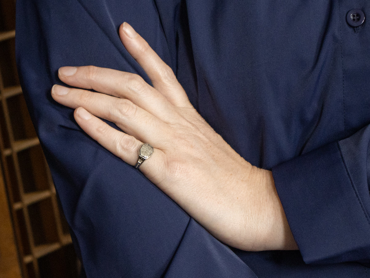 Antique Ostby and Barton "HZ" Monogrammed Signet Ring