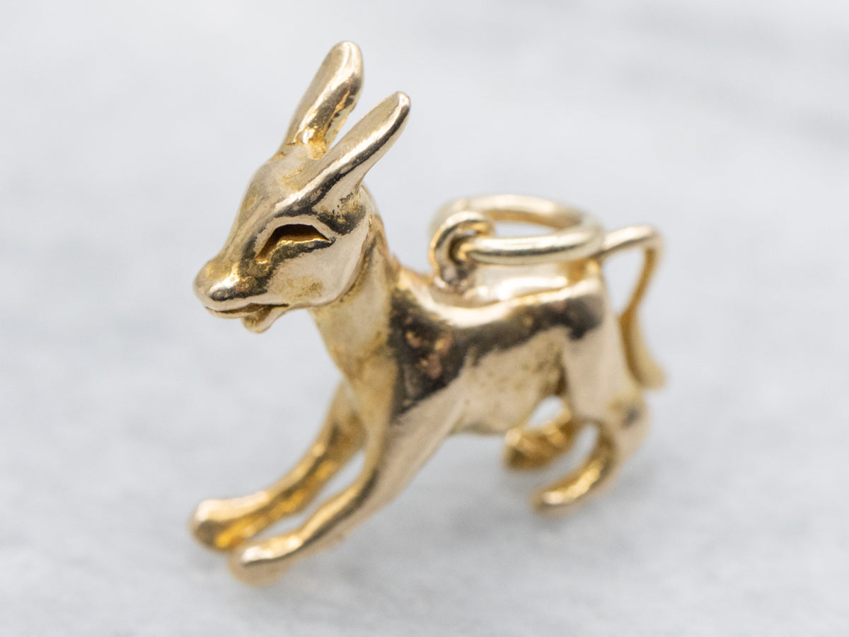 Yellow Gold Donkey Charm Pendant