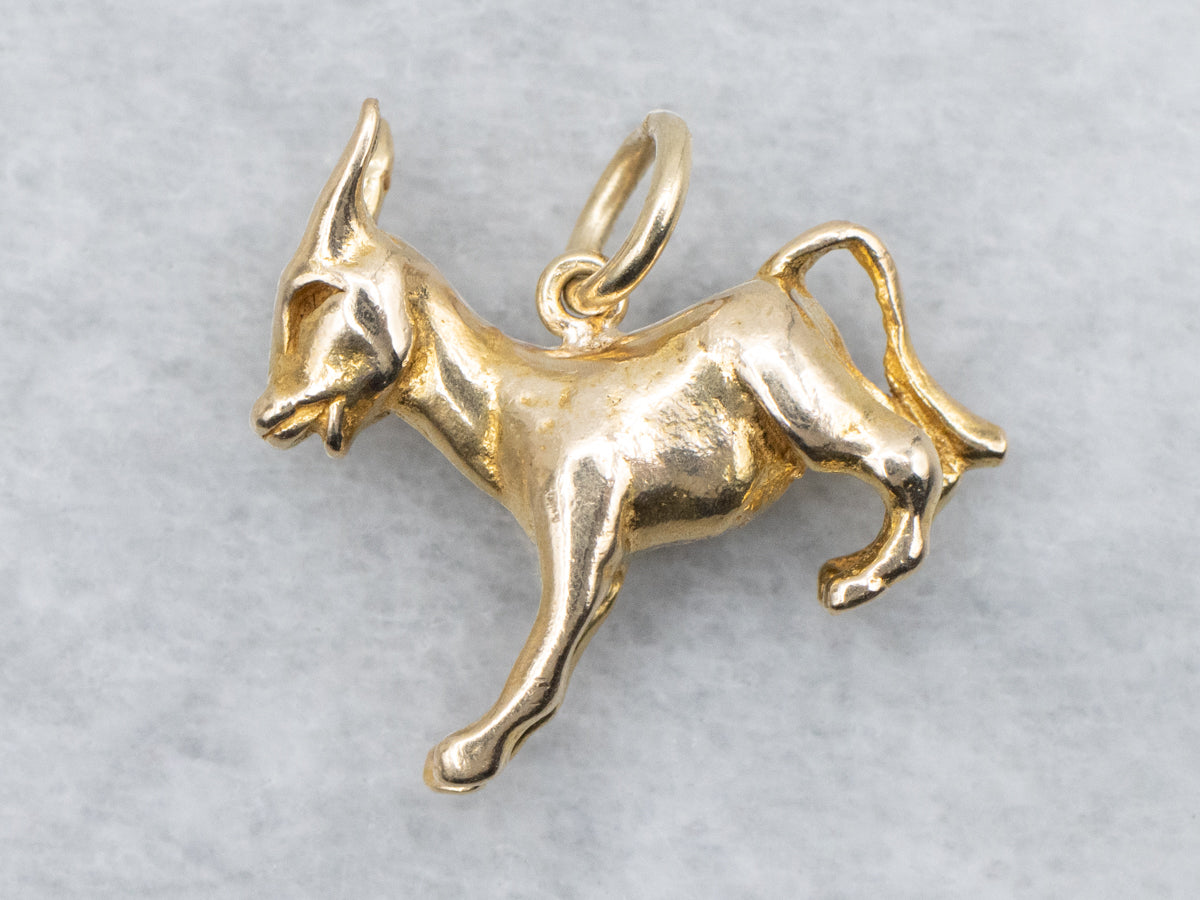 Yellow Gold Donkey Charm Pendant