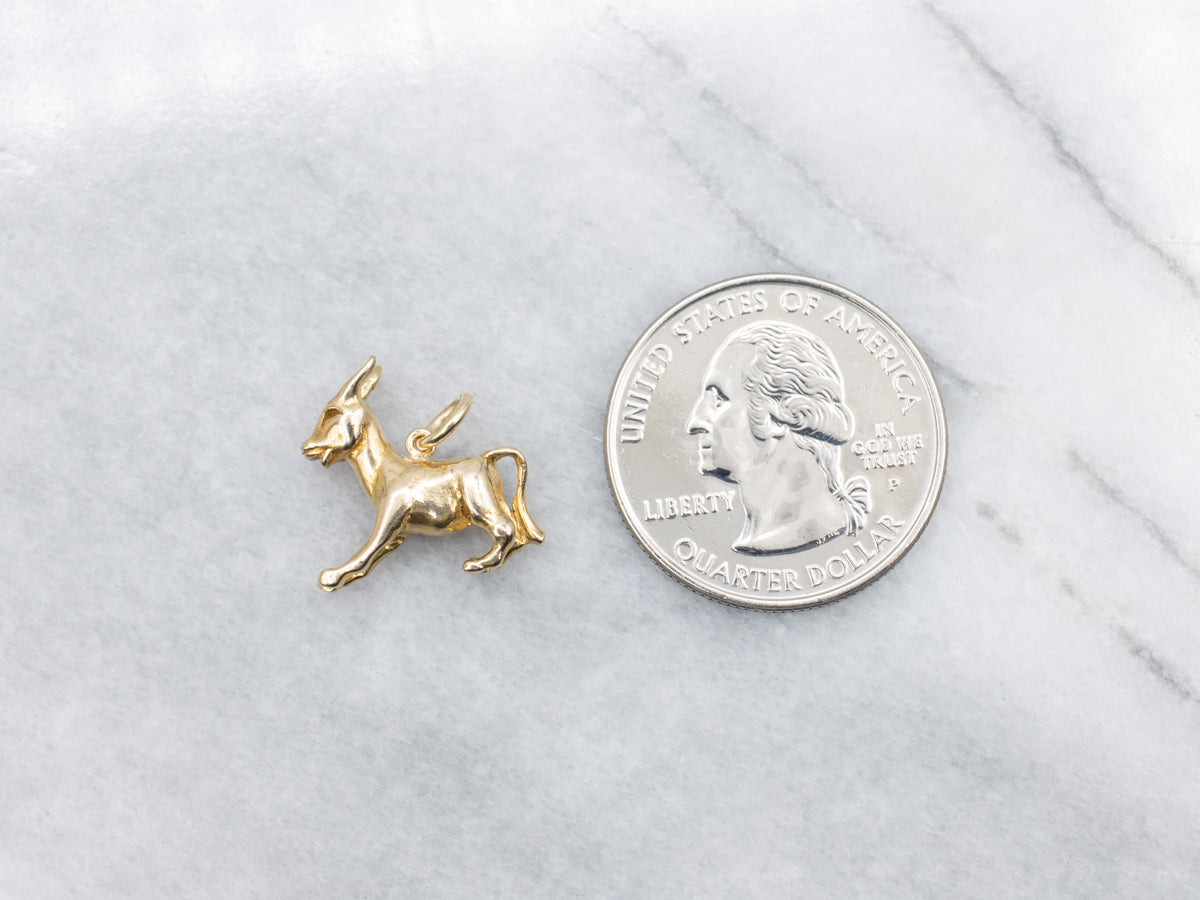 Yellow Gold Donkey Charm Pendant