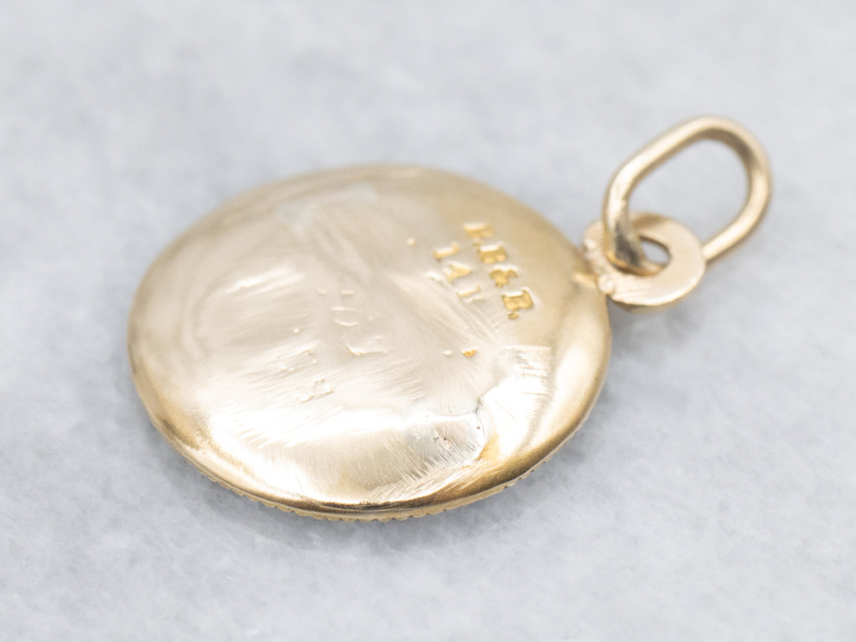 The National Society of the Colonial Dames of America Enamel and Gold Pendant