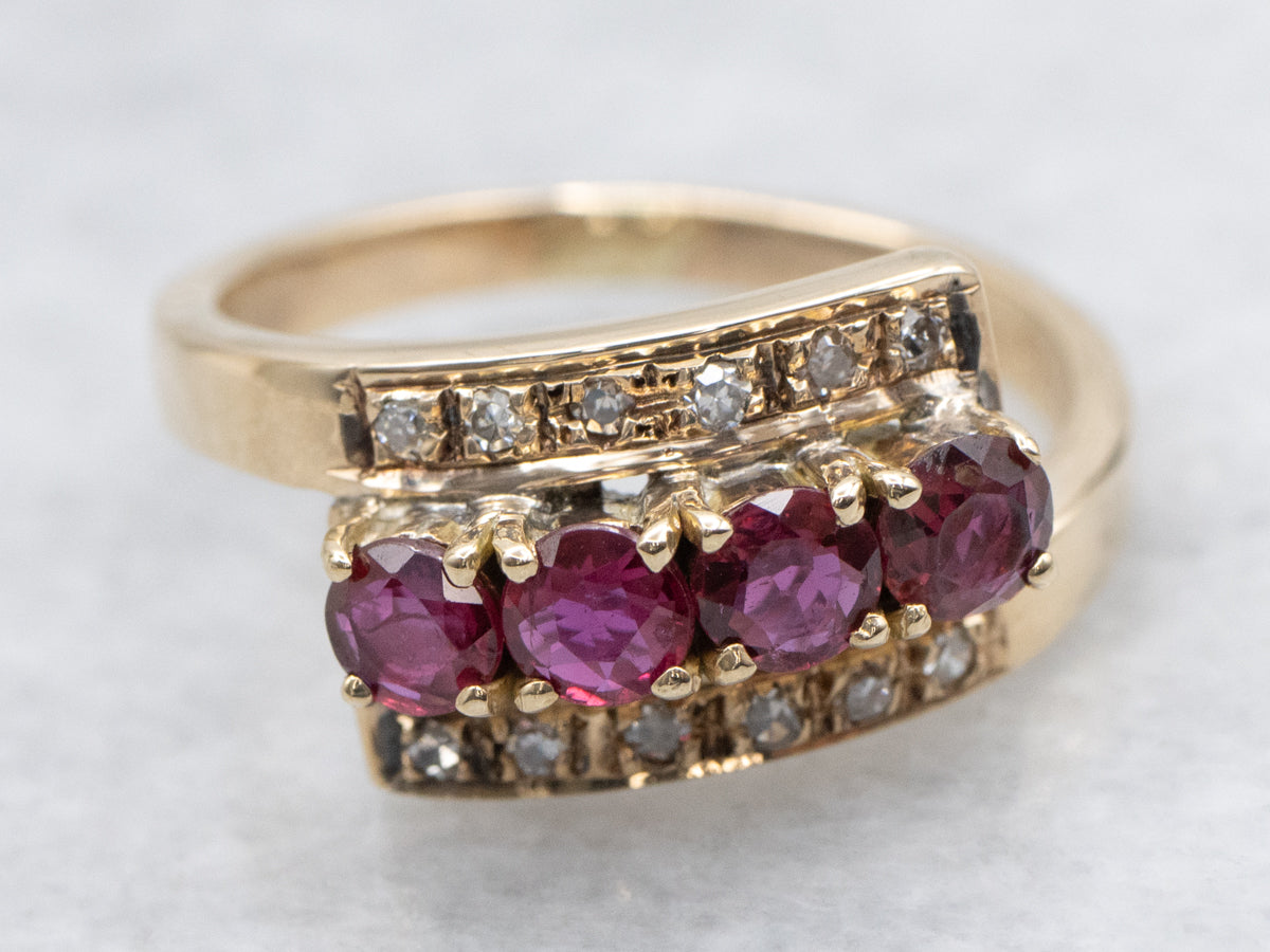 Vintage Ruby and Diamond Bypass Band