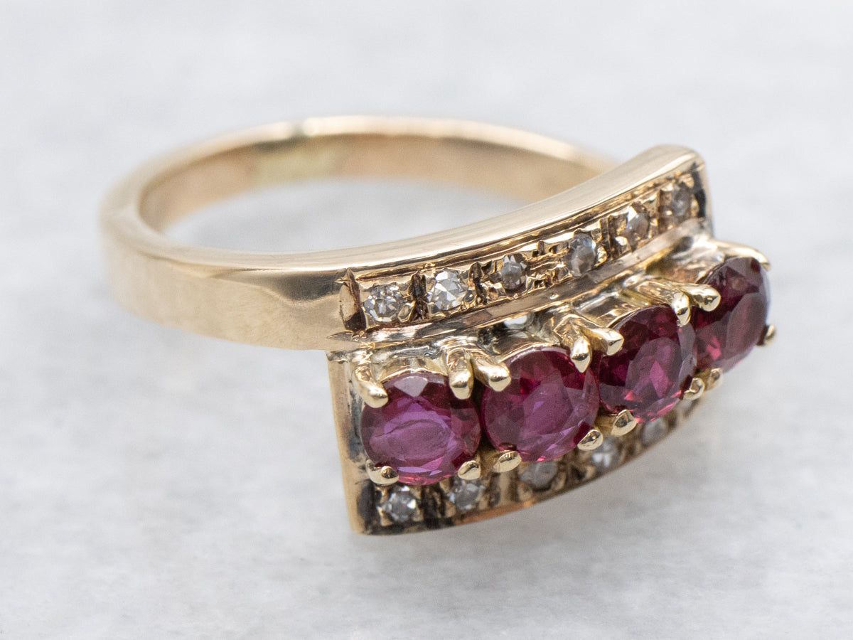 Vintage Ruby and Diamond Bypass Band