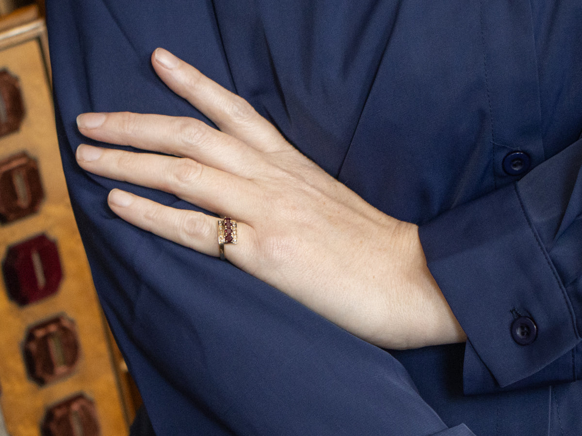 Vintage Ruby and Diamond Bypass Band