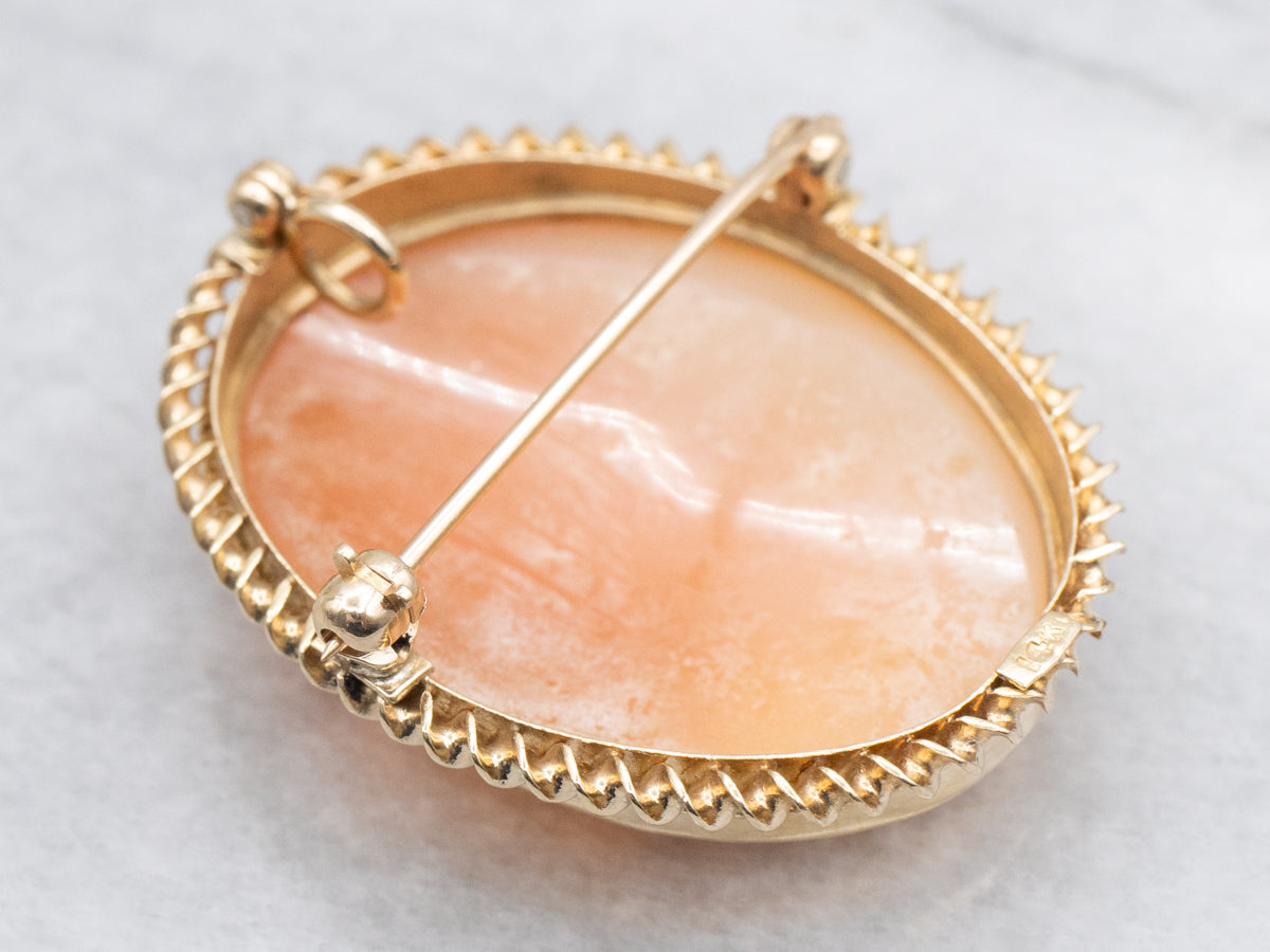 Vintage Gold Medieval Women Cameo Pin or Pendant