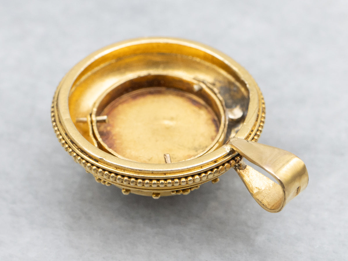 Bloomed Gold Antique Essex Crystal Pheasant Bird Pendant