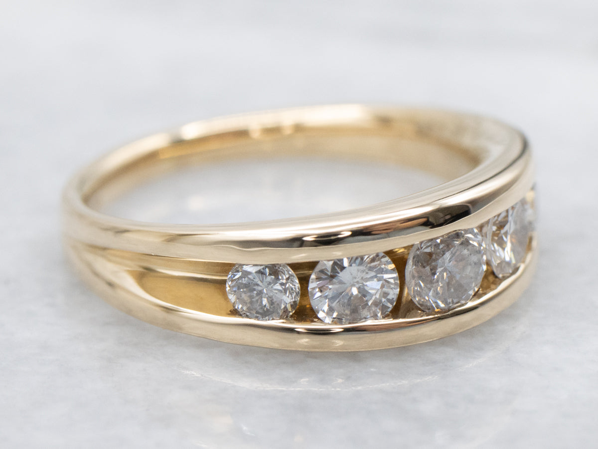 Graduated Channel-Set Diamond Band
