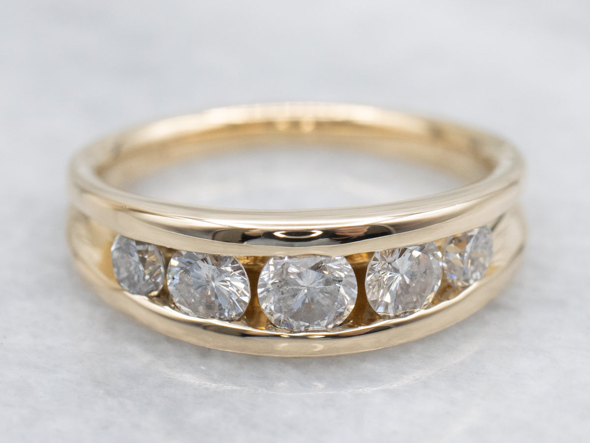 Graduated Channel-Set Diamond Band