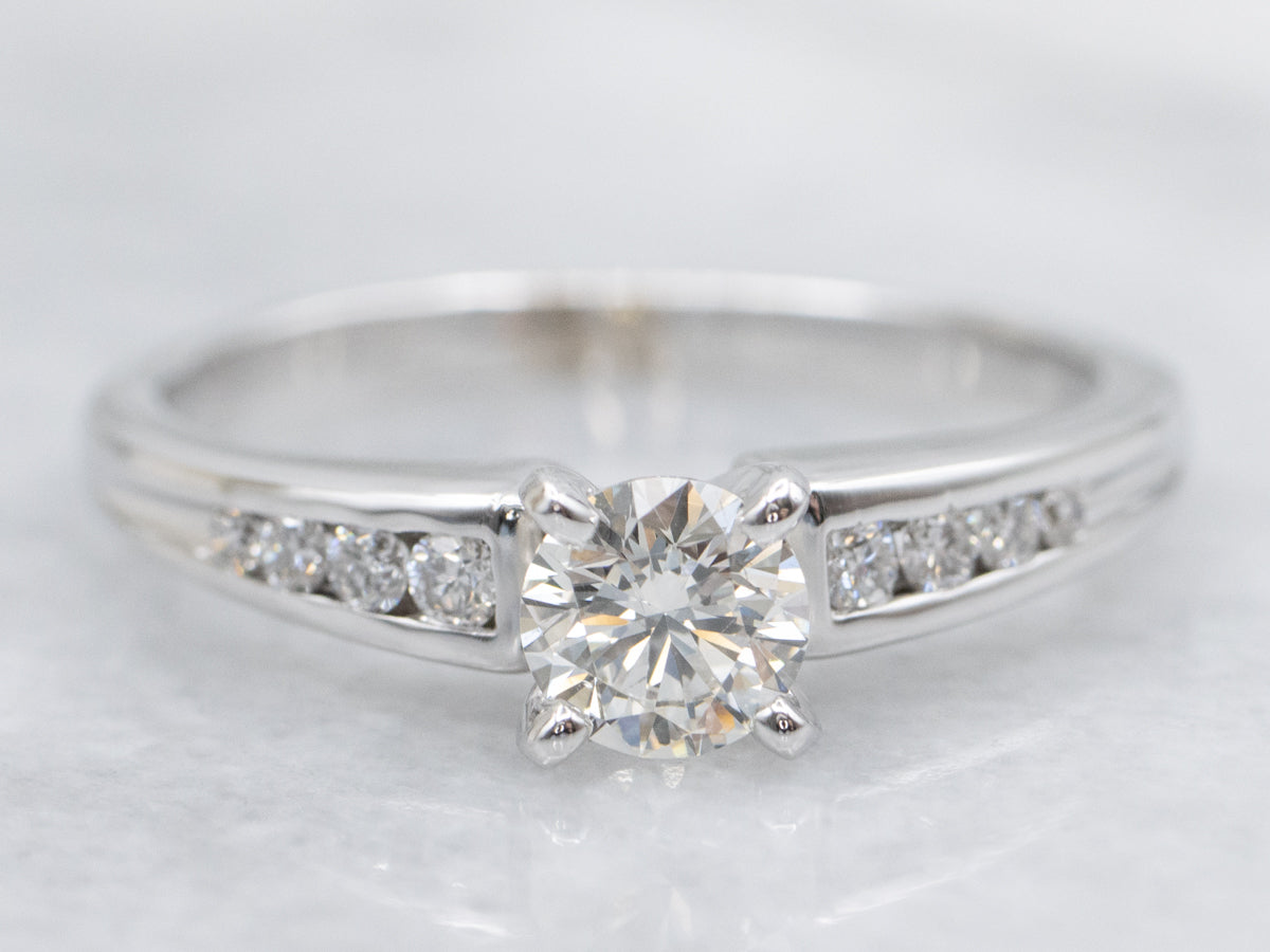Modern Round Brilliant Diamond Engagement Ring