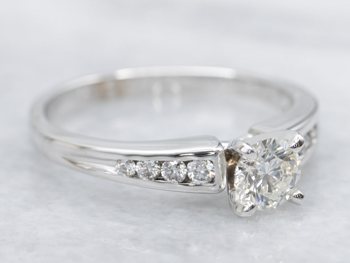 Modern Round Brilliant Diamond Engagement Ring