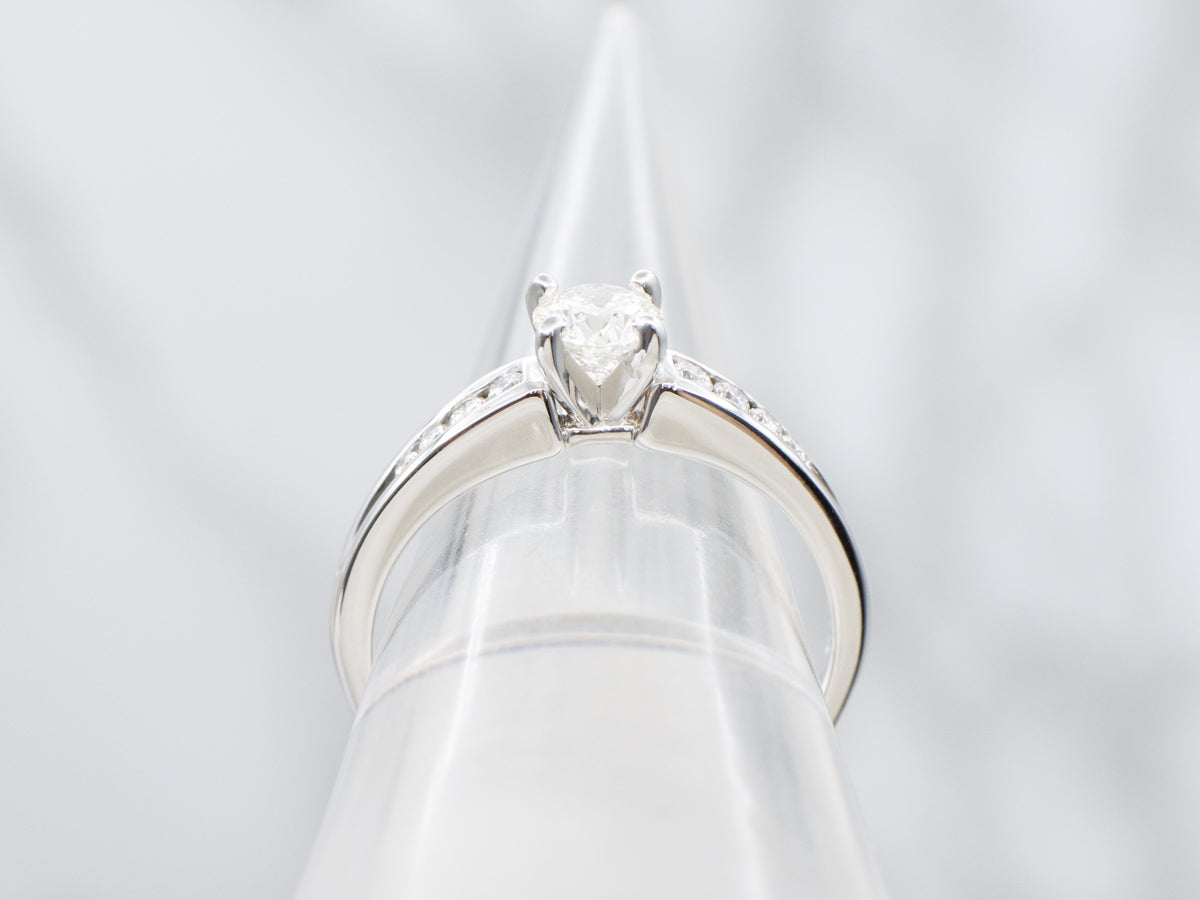 Modern Round Brilliant Diamond Engagement Ring