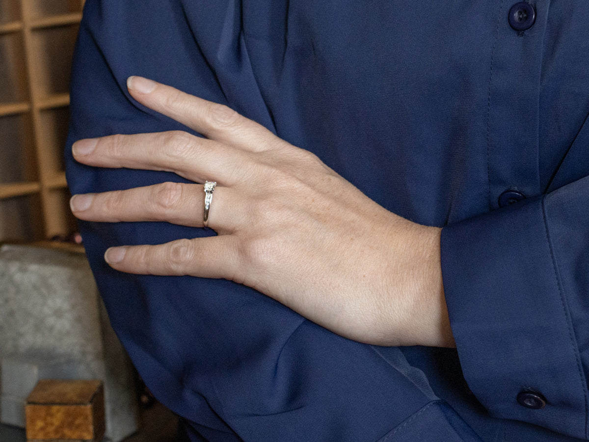 Modern Round Brilliant Diamond Engagement Ring