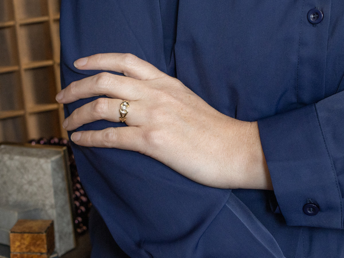 Modernist Bezel-Set Diamond Engagement Ring