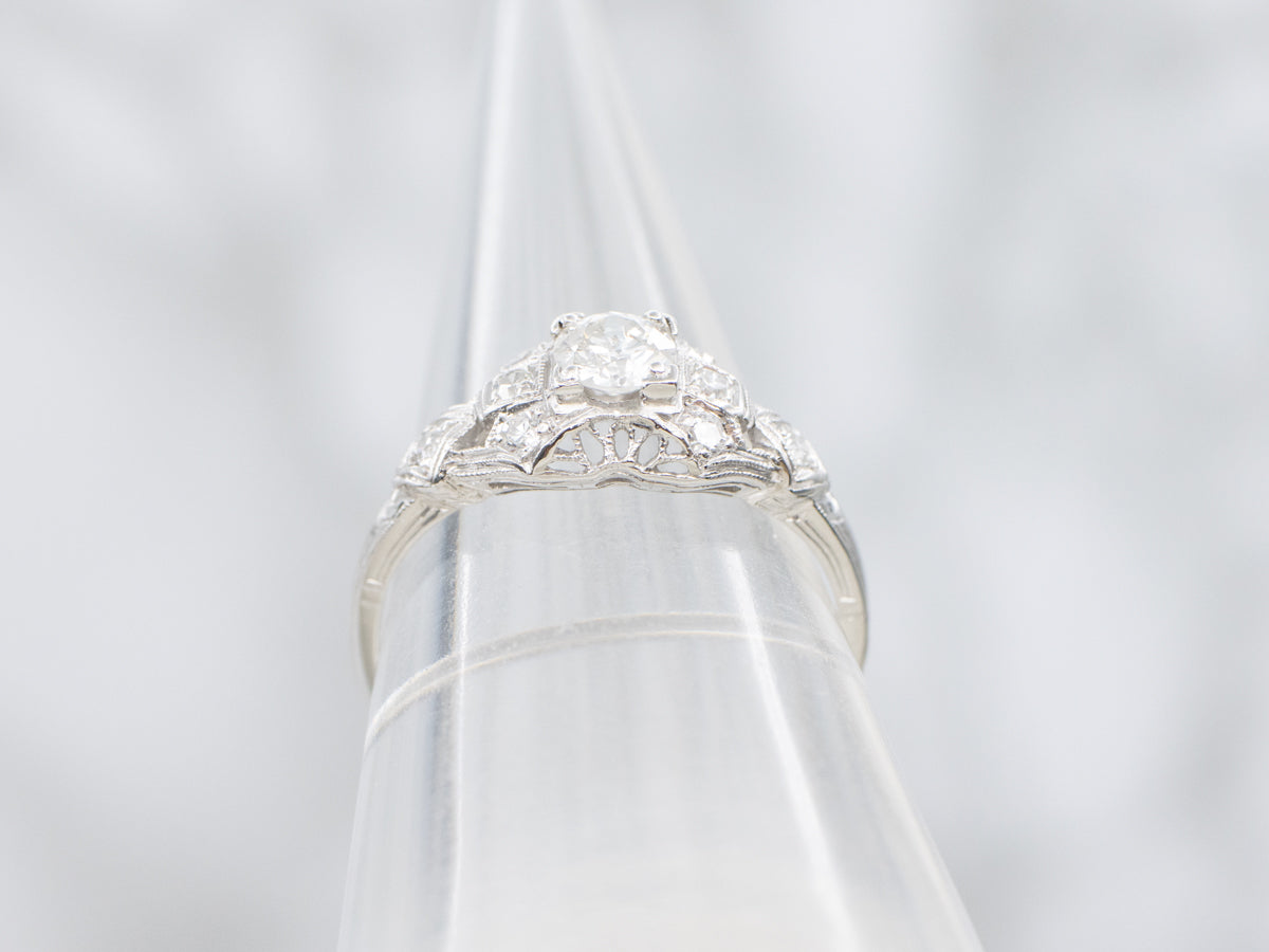 Art Deco Diamond Platinum Engagement Ring