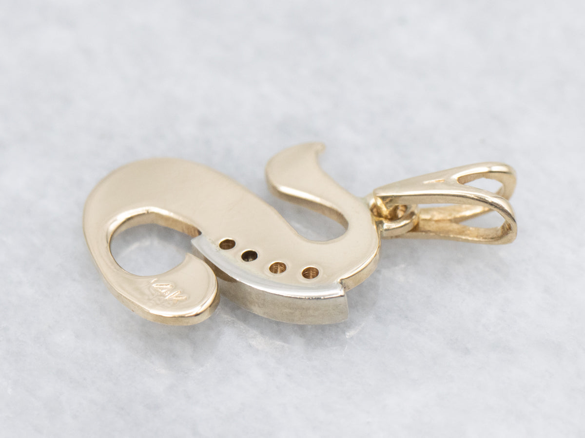 Yellow Gold Diamond Initial "S" Pendant