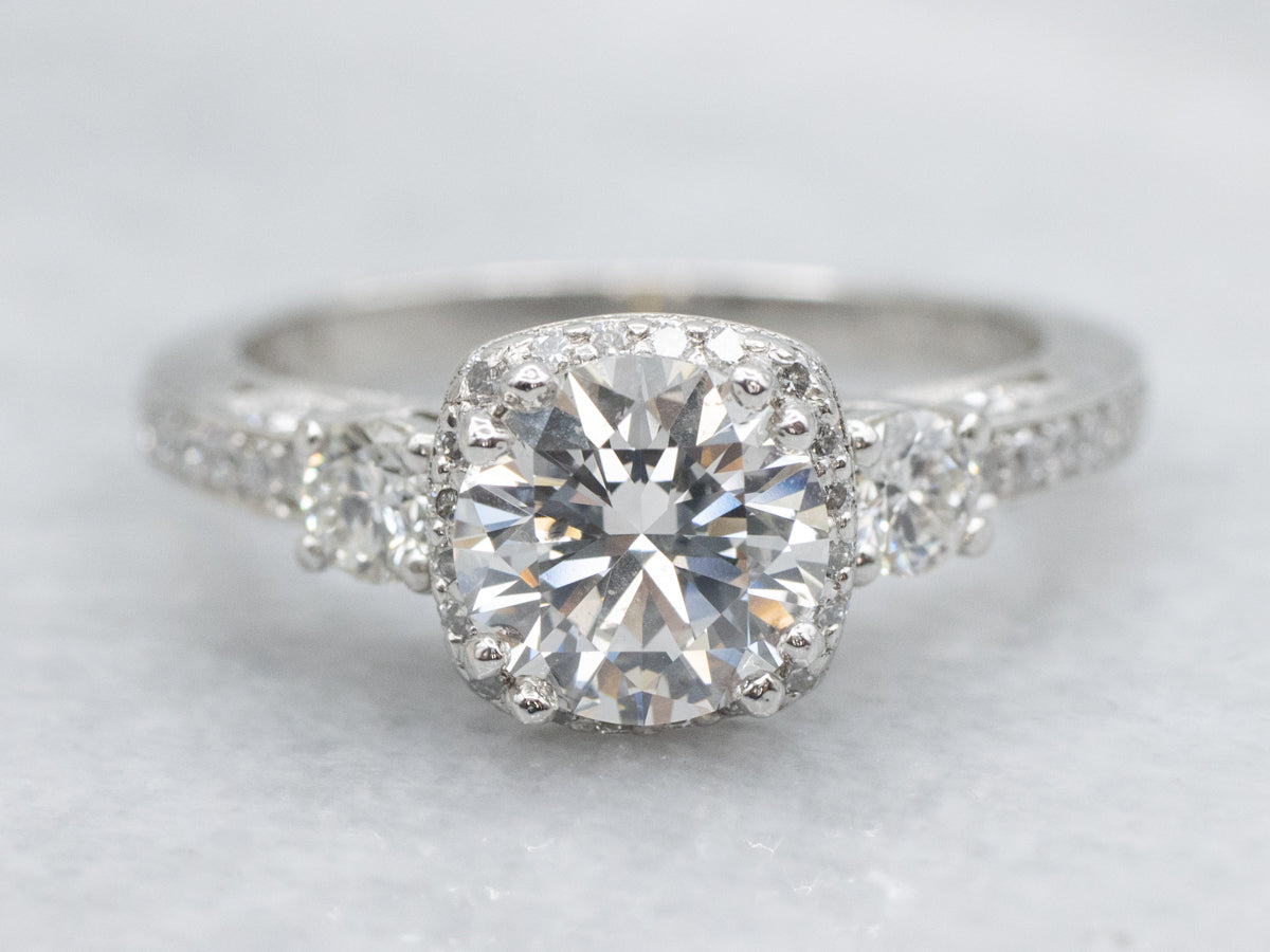 EGL Certified Diamond Platinum Engagement Ring