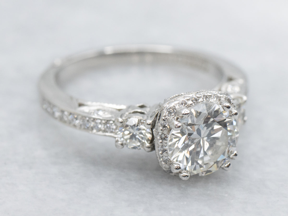 EGL Certified Diamond Platinum Engagement Ring