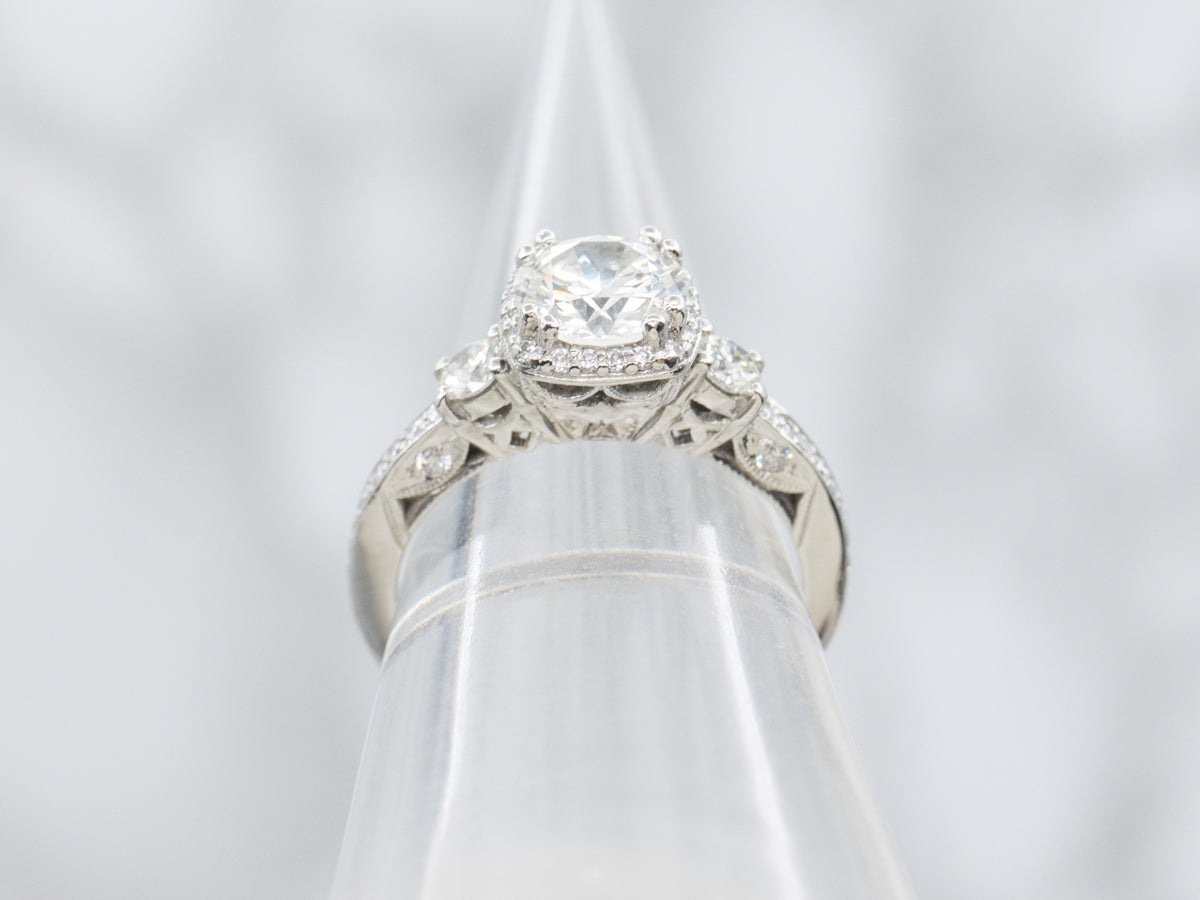 EGL Certified Diamond Platinum Engagement Ring