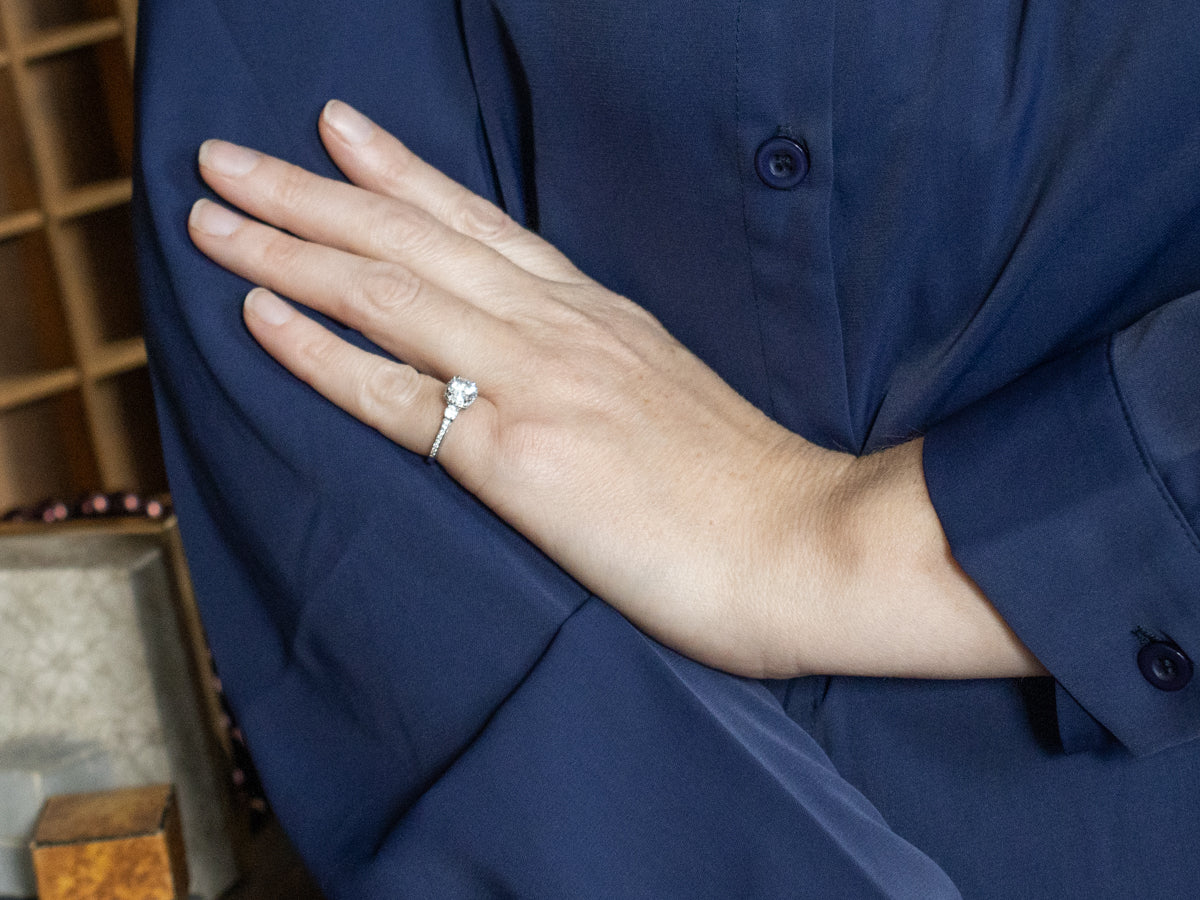 EGL Certified Diamond Platinum Engagement Ring