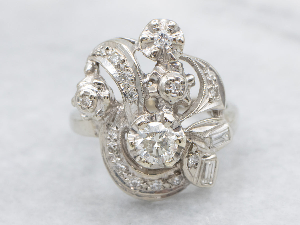 Sparkling 1950s Diamond Cocktail Ring