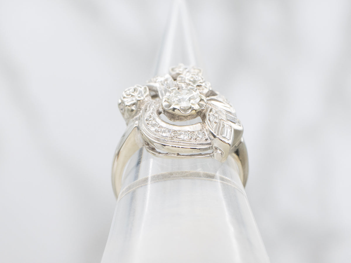 Sparkling 1950s Diamond Cocktail Ring