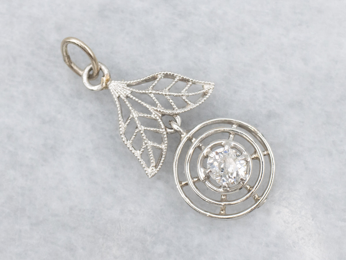 Antique Old Mine Cut Diamond Floral Pendant