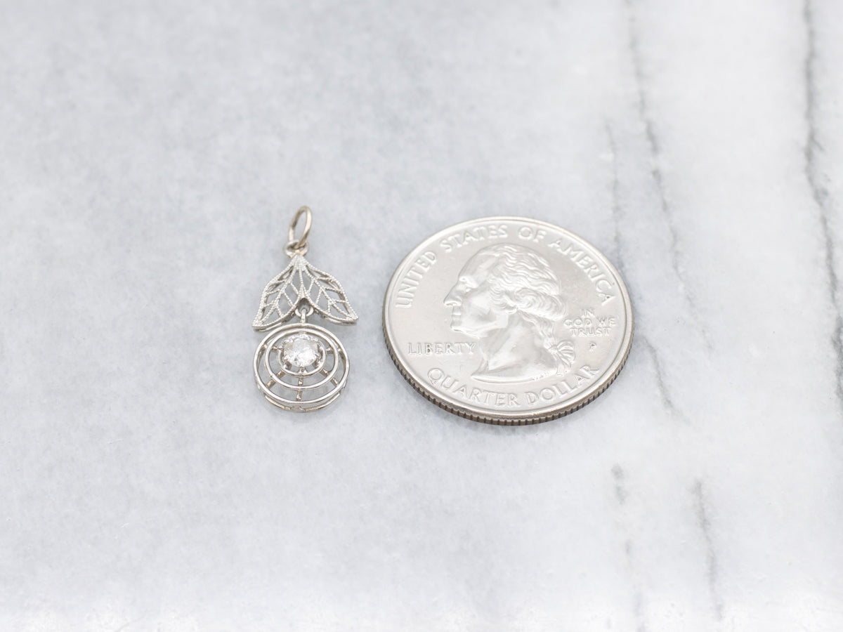 Antique Old Mine Cut Diamond Floral Pendant