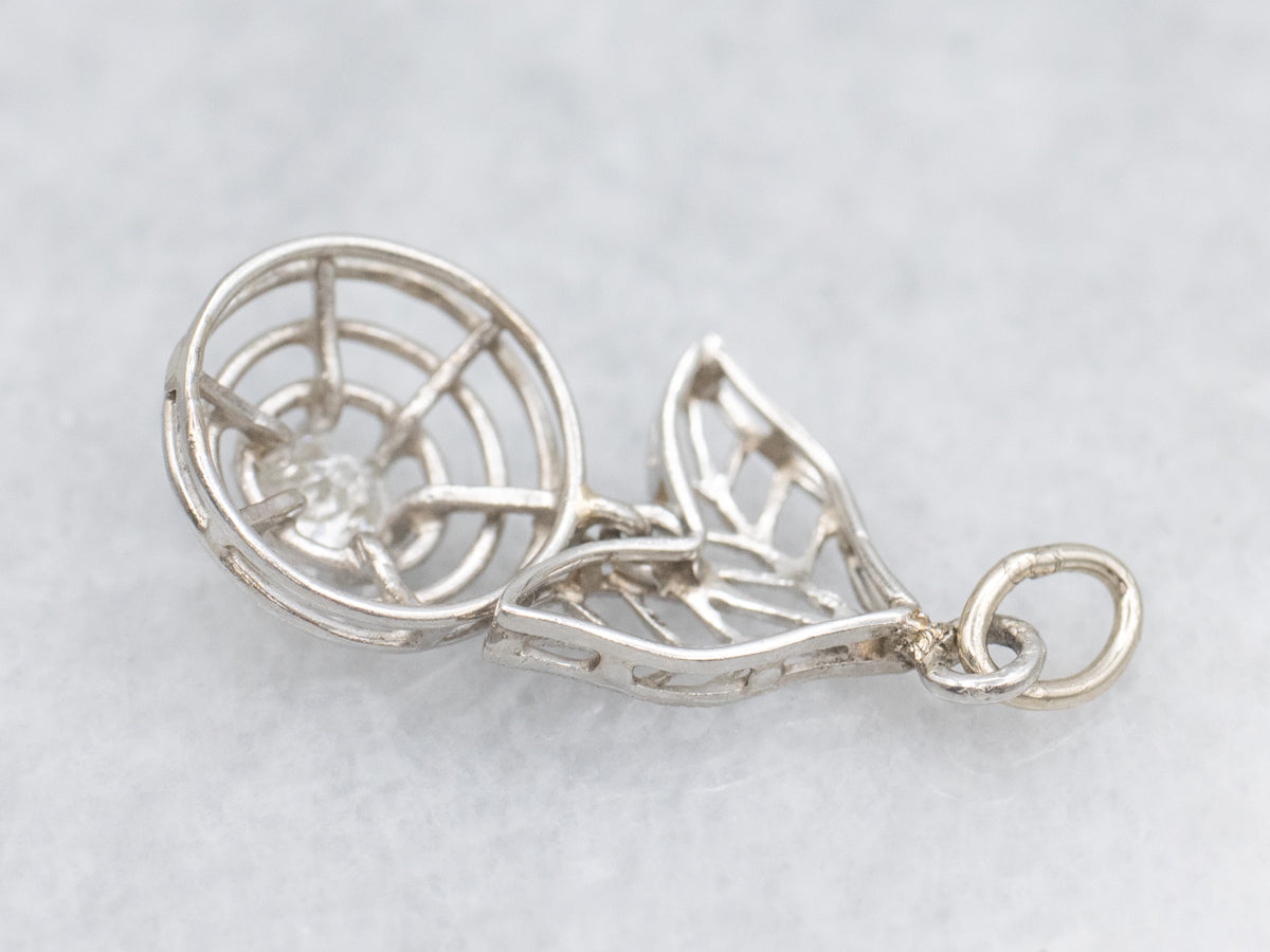 Antique Old Mine Cut Diamond Floral Pendant