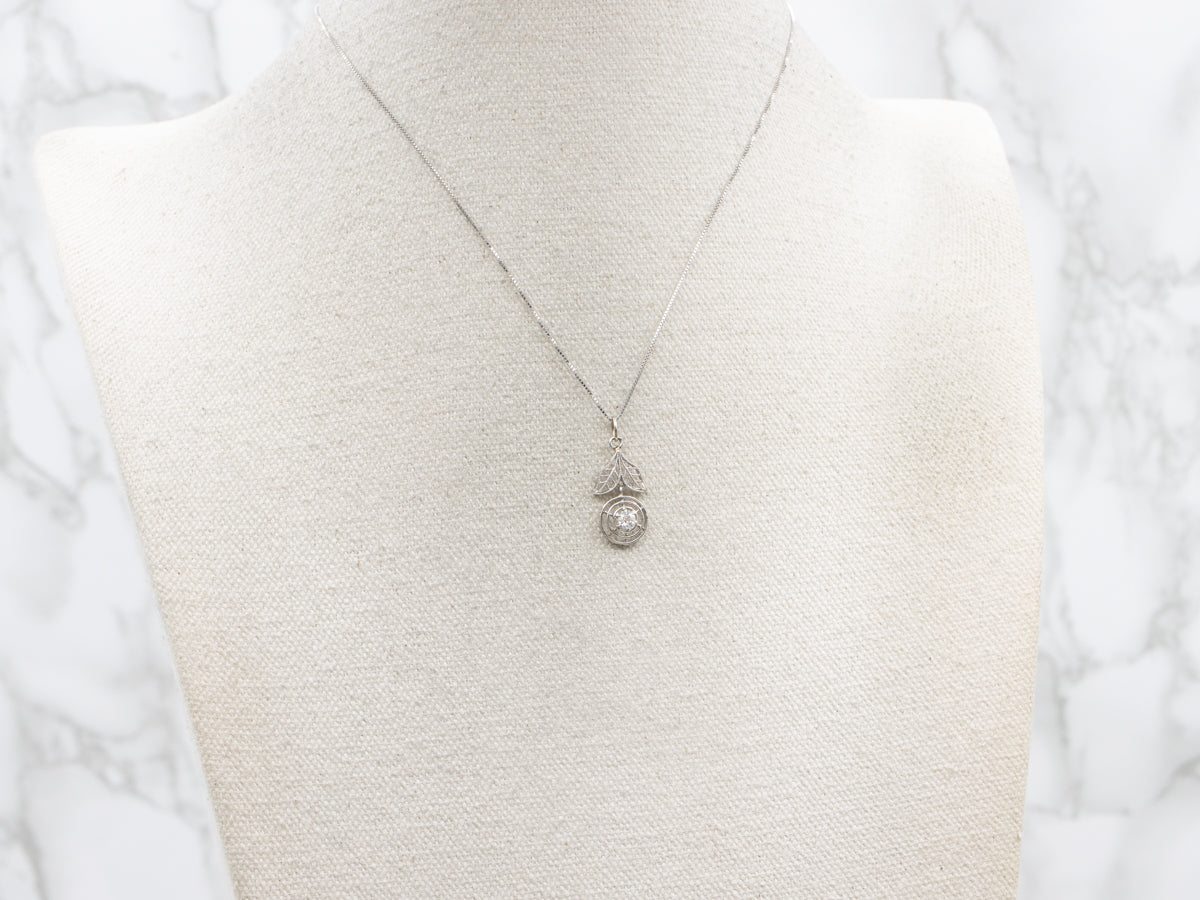 Antique Old Mine Cut Diamond Floral Pendant