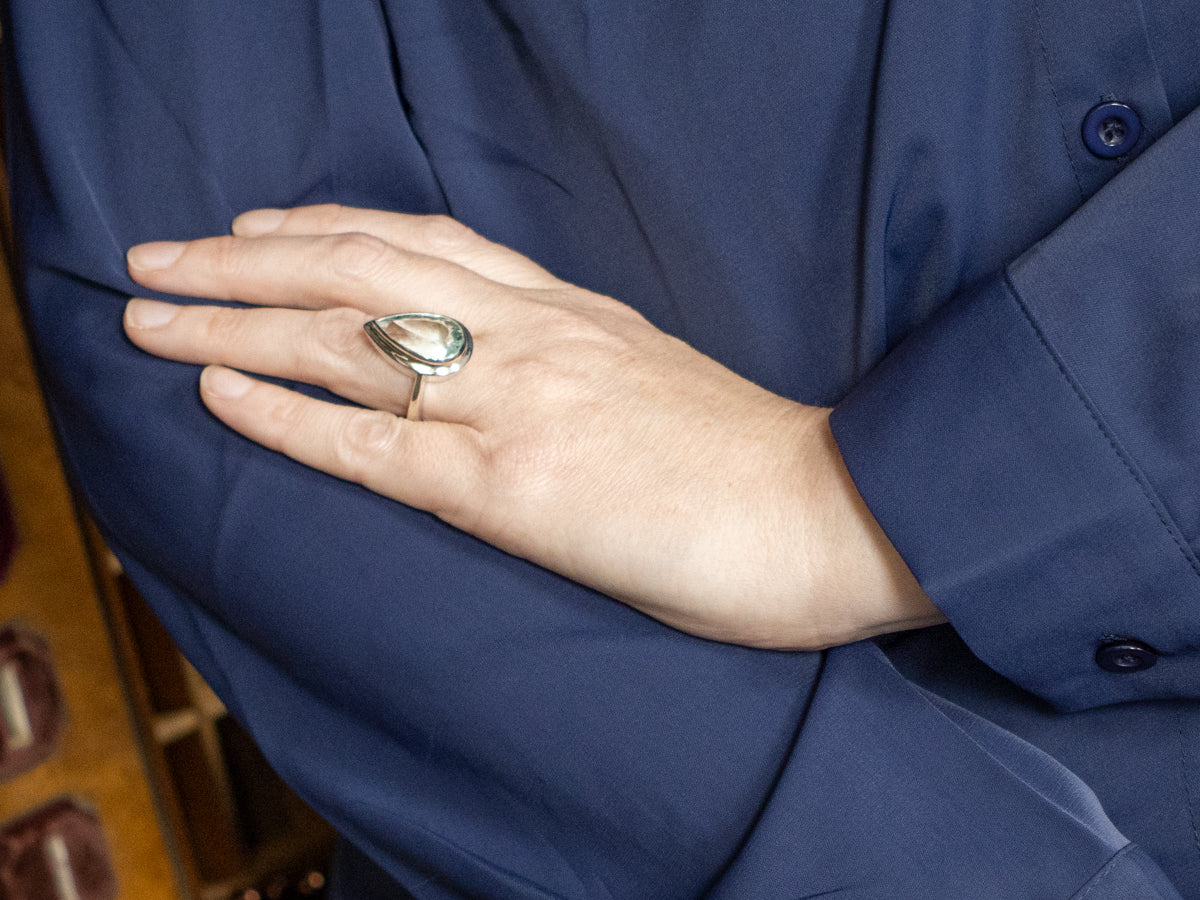 Sterling Sterling Aquamarine Statement Ring