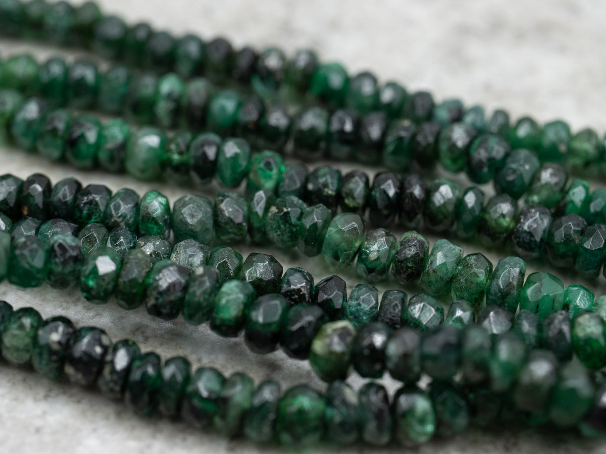 Multi-Strand Green Tourmaline Beaded Necklace with Gold Tone Clasp