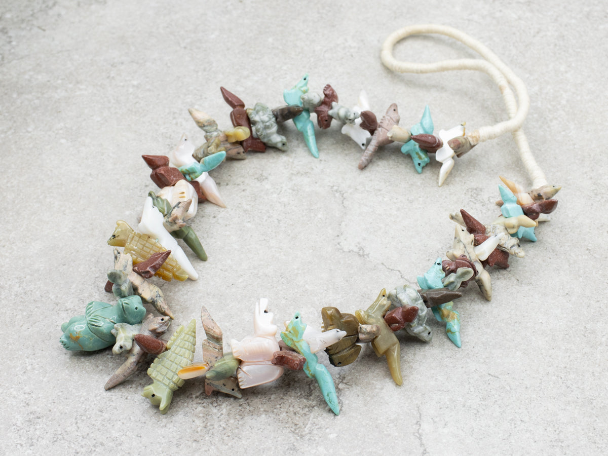 Rare Native American Totem Animal Beaded Necklace