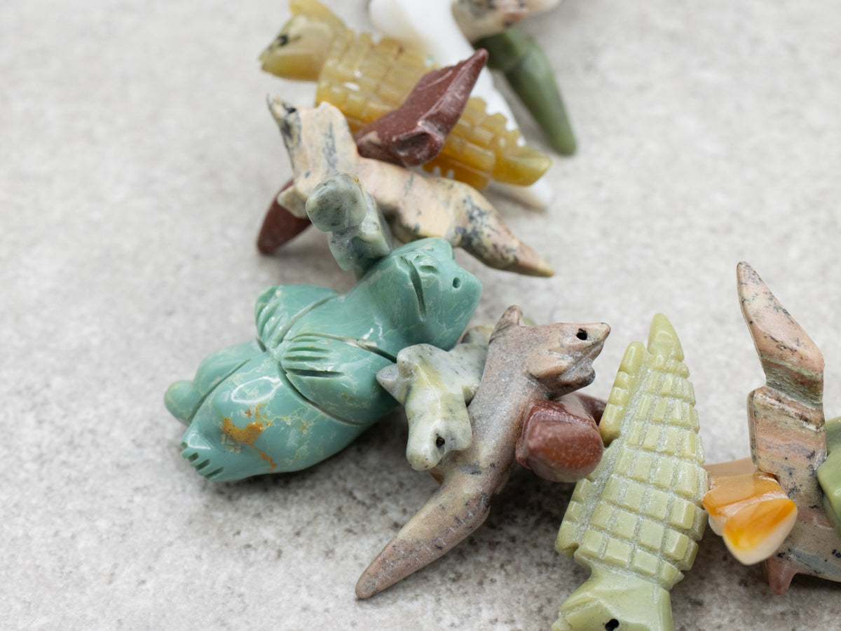 Rare Native American Totem Animal Beaded Necklace