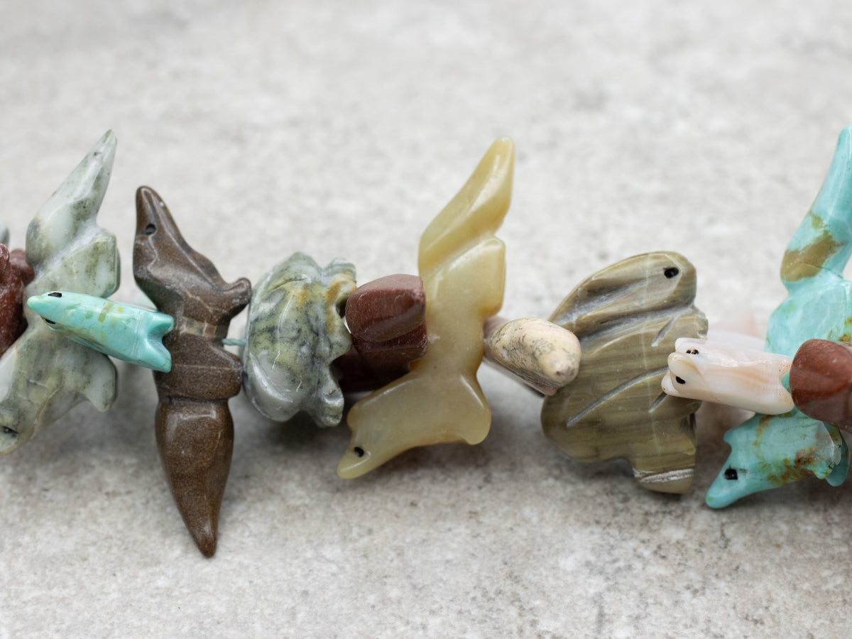 Rare Native American Totem Animal Beaded Necklace