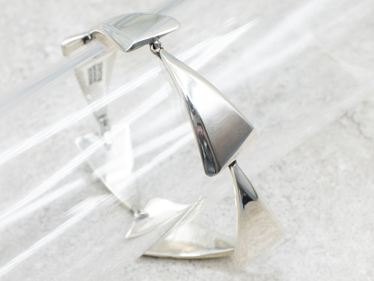 Danish Modernist Necklace and Bracelet Sterling Silver Jewelry Set