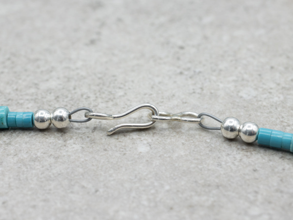 Spiny Oyster Shell Turquoise and Heishi Shell Beaded Necklace