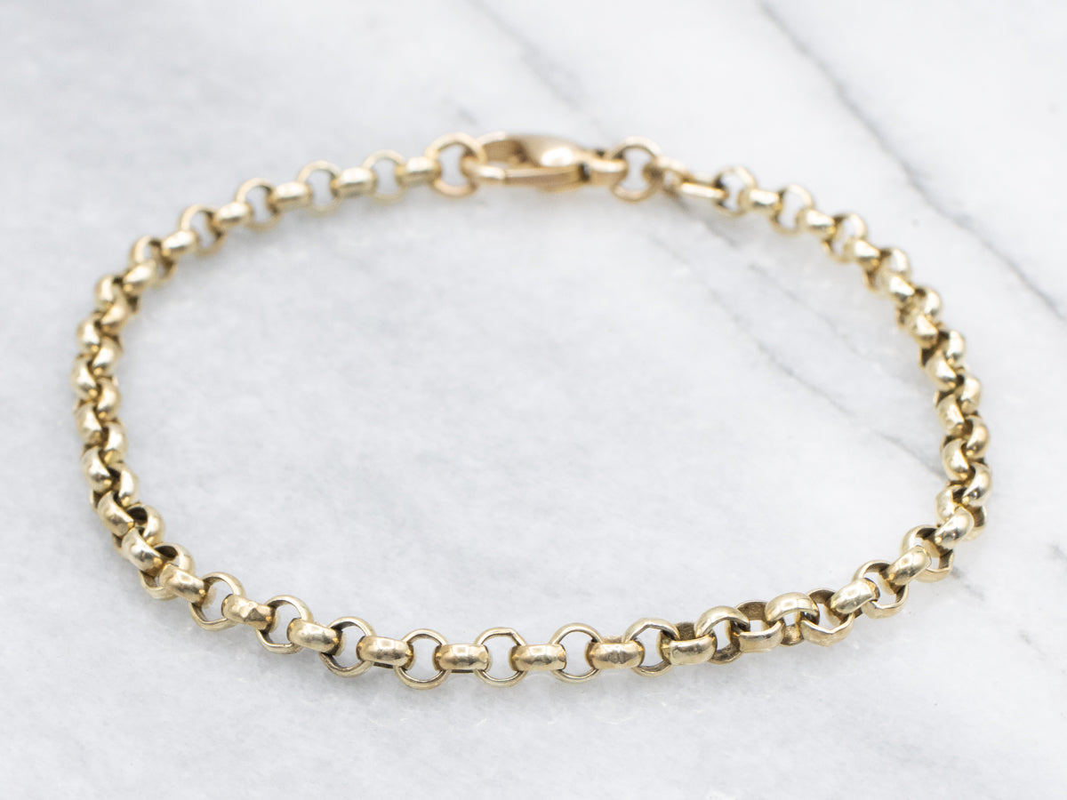 Yellow Gold Rolo-Link Bracelet