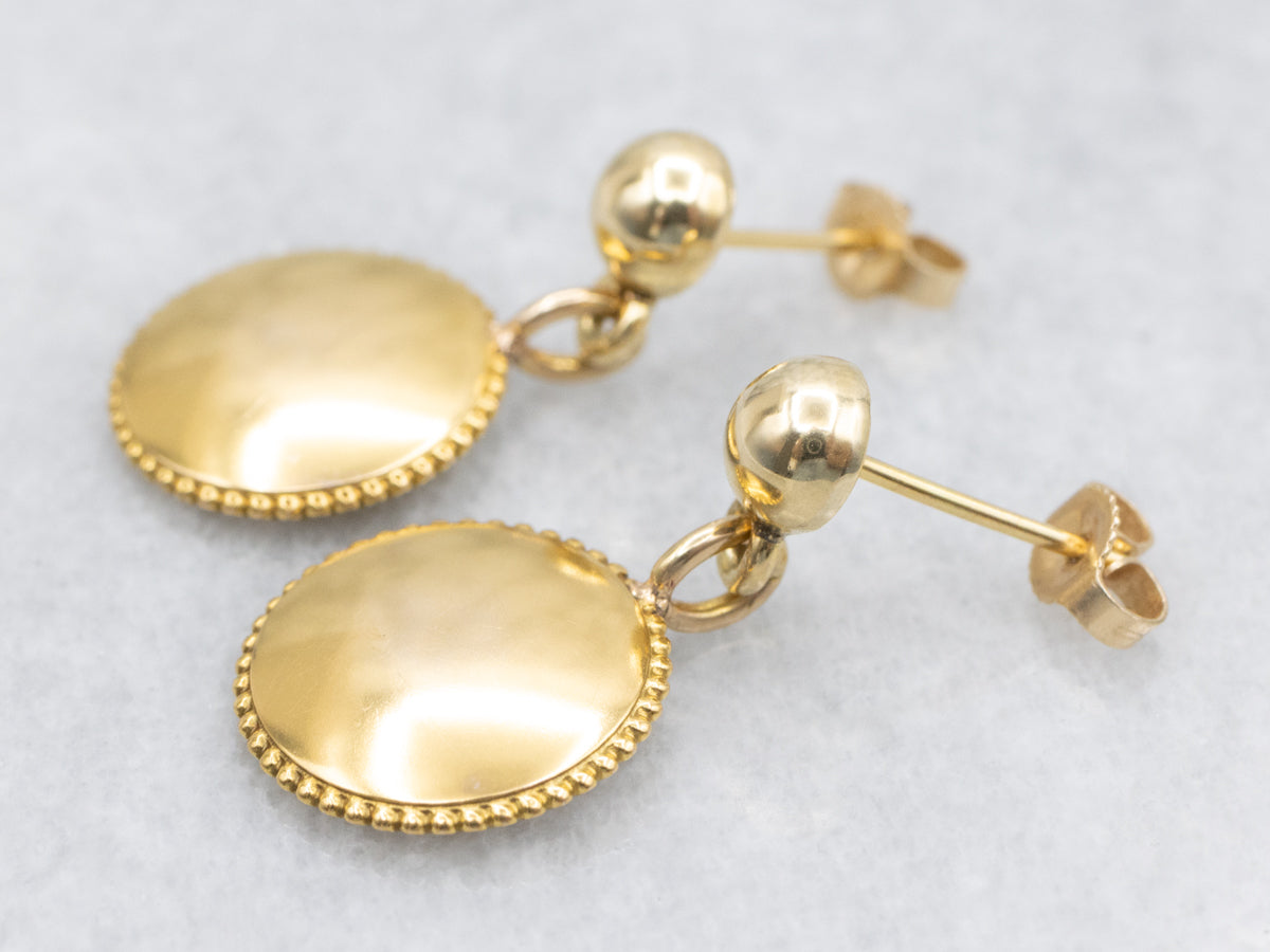 Bloomed Gold Disc Drop Earrings