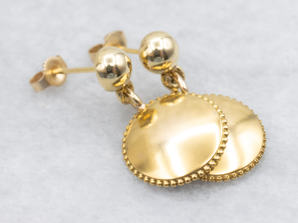 Bloomed Gold Disc Drop Earrings