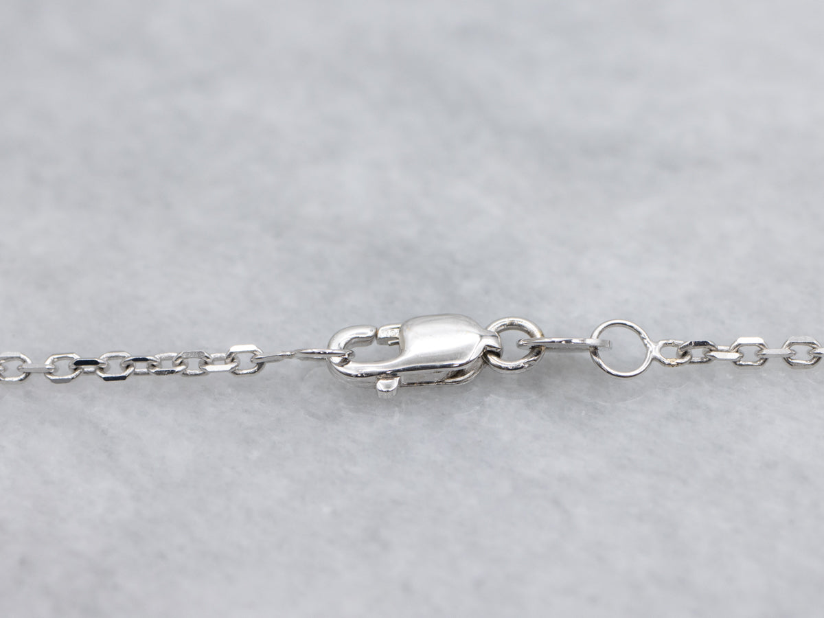 Modern Triple-Diamond White Gold Necklace