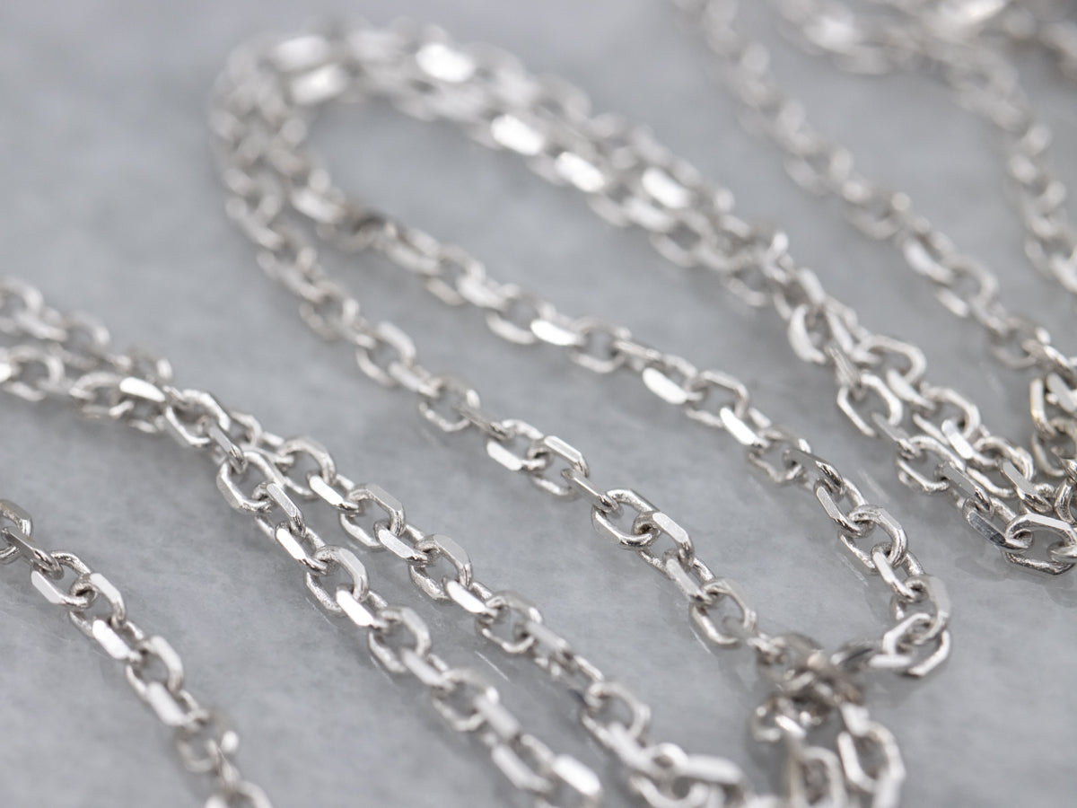 Modern Triple-Diamond White Gold Necklace