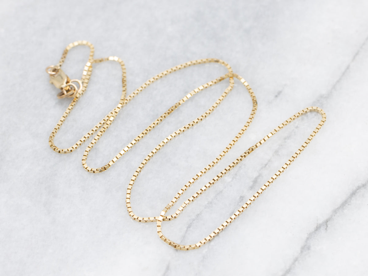 Yellow Gold Box Chain with Lobster Clasp