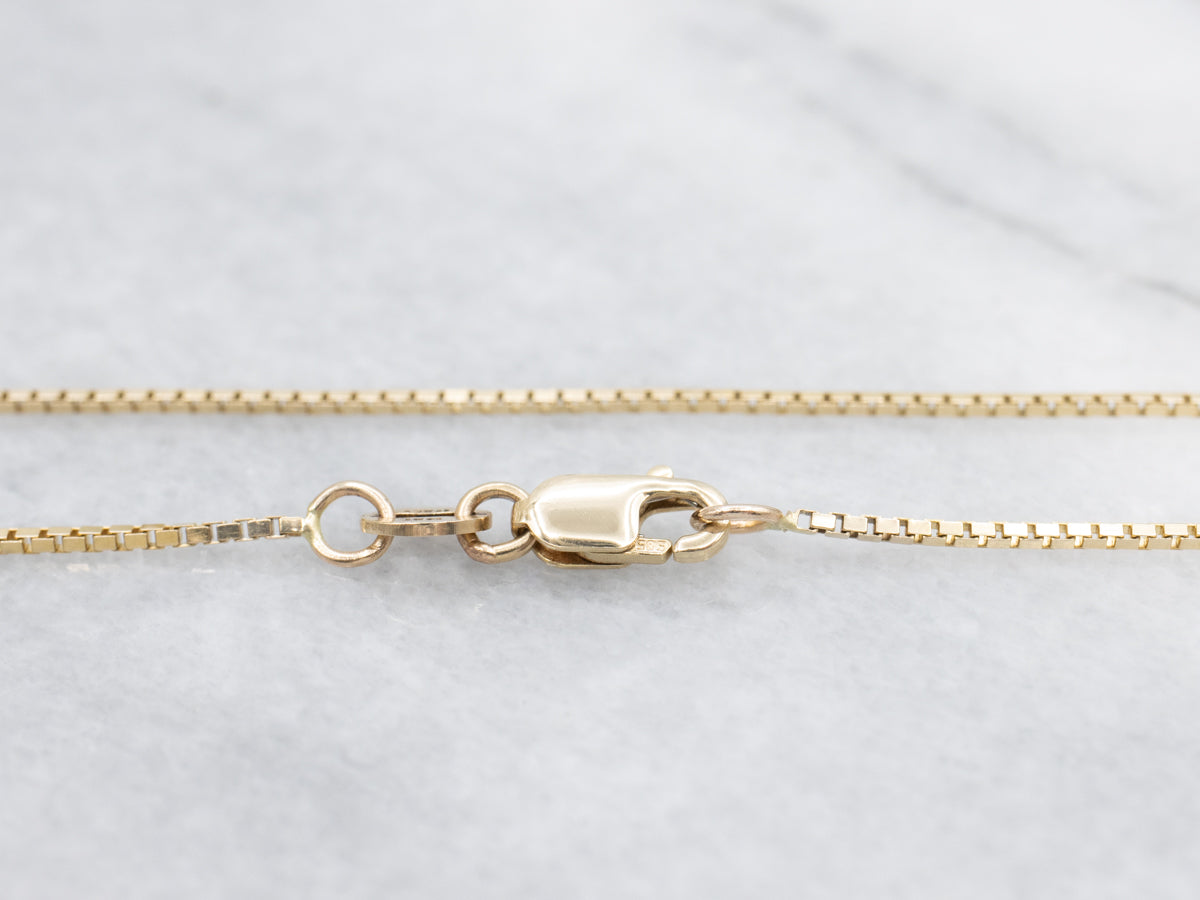 Yellow Gold Box Chain with Lobster Clasp