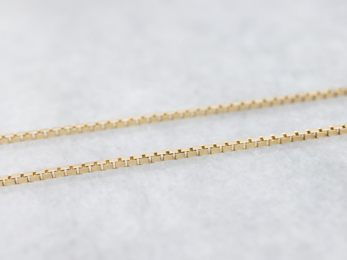 Yellow Gold Box Chain with Lobster Clasp