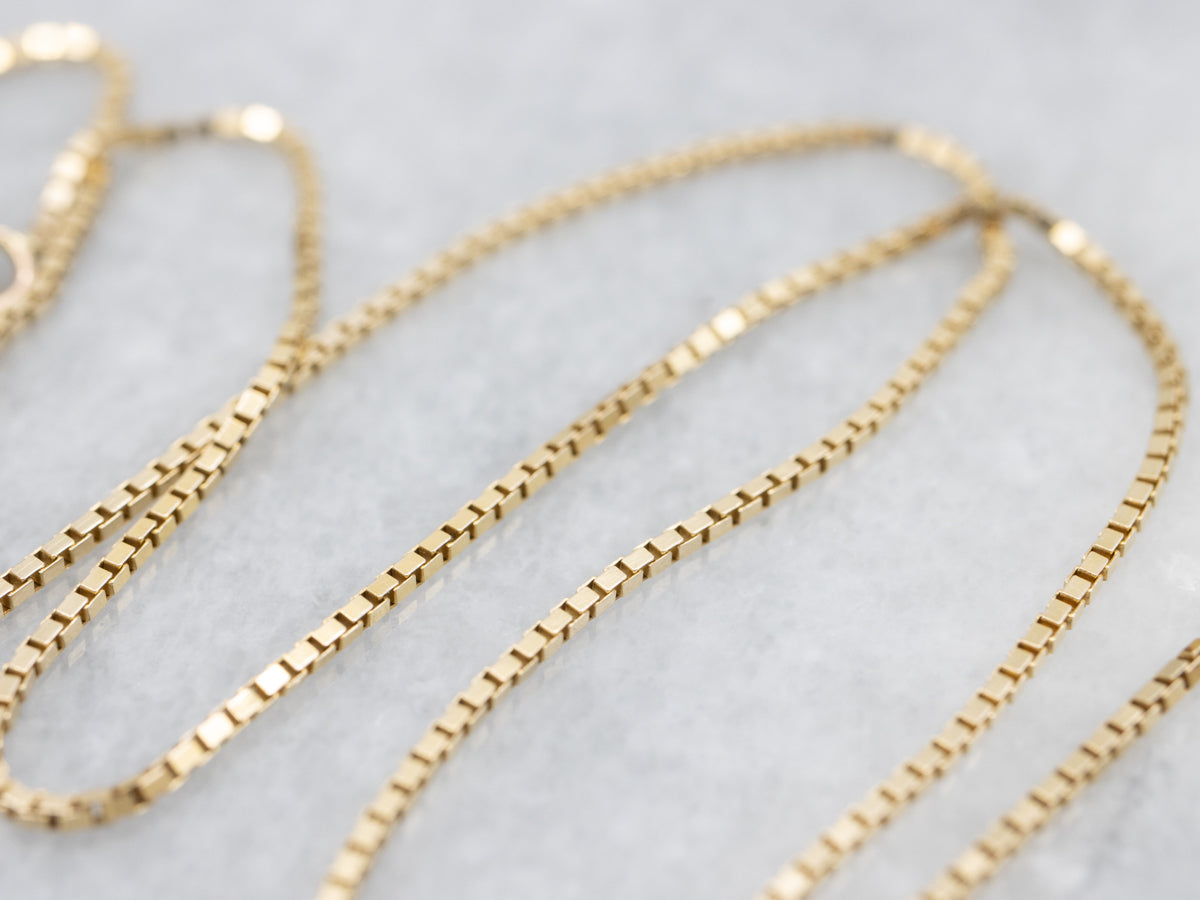 Solid 14k Yellow Gold Box Chain Necklace with Secure Lobster Clasp 1mm 16: Yellow Gold Box Link Necklace Solid 14k Yellow Gold Box Chain Necklace with Secure Lobster Clasp 1mm 16: Yellow Gold Box Link Necklace